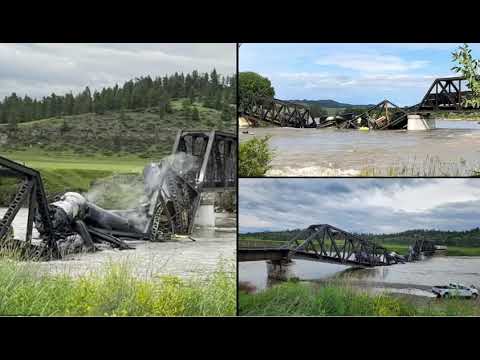 Hazardous Materials LEAKING! Bridge Over Yellowstone River Collapses, Sending Train Into Water