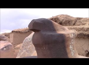 Ancient Megalithic Site At Santiago de Ojje At Lake Titicaca In Bolivia
